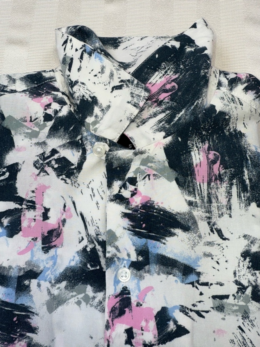 Cactus Man Ricky Singh Sz Small Abstract Brushstroke Button-Up Men’s Shirt - Picture 10 of 13